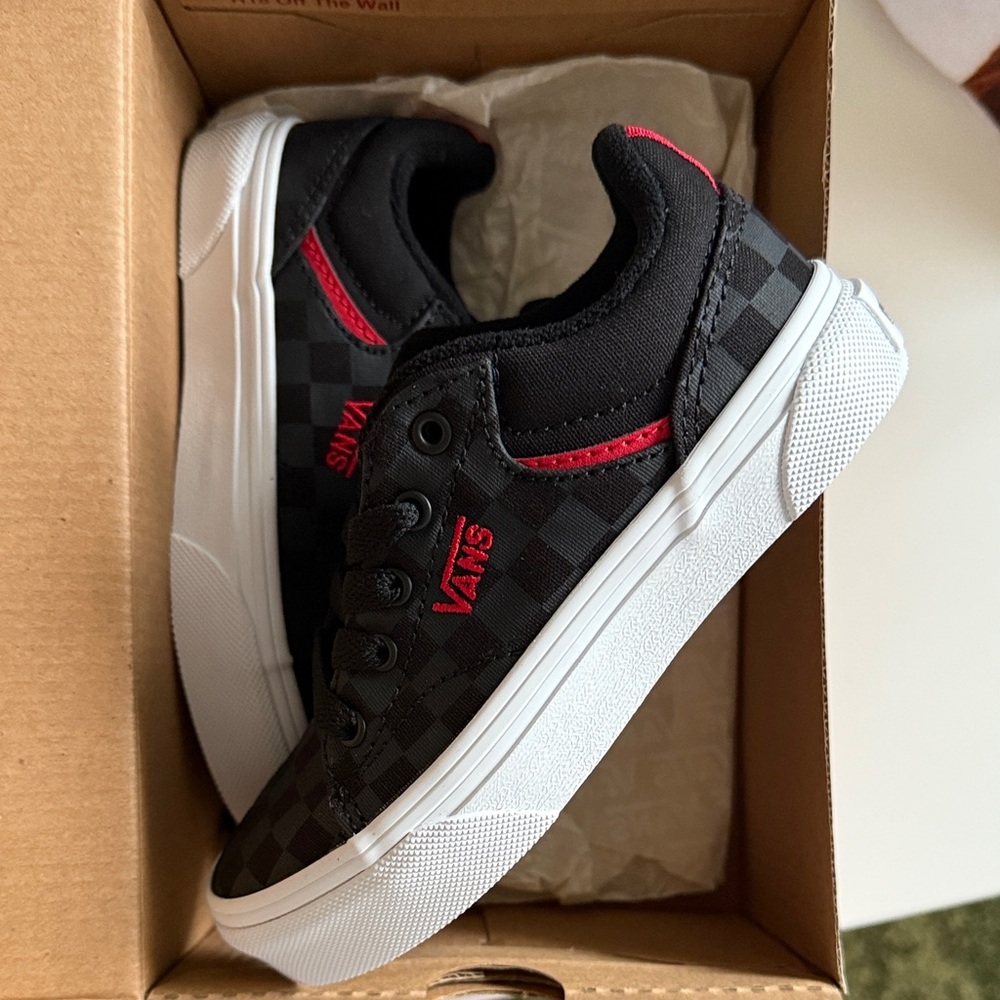 Vans Black and Red Checkered Shoes size 11